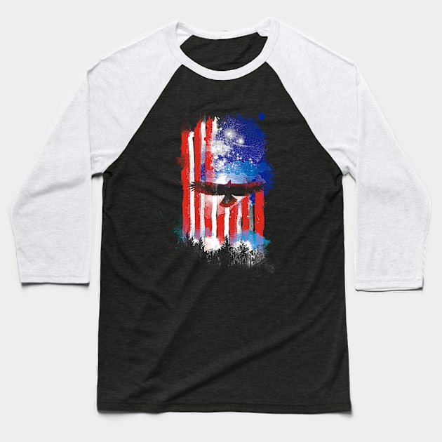 american sunset 6 Baseball T-Shirt by kharmazero